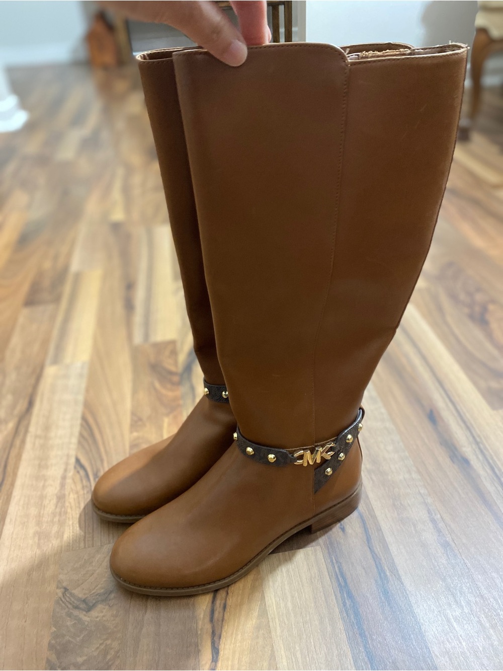Michael Kors Chestnut Brown Over-the-Knee Studded Strap Boots NWOT - Picture 1 of 10